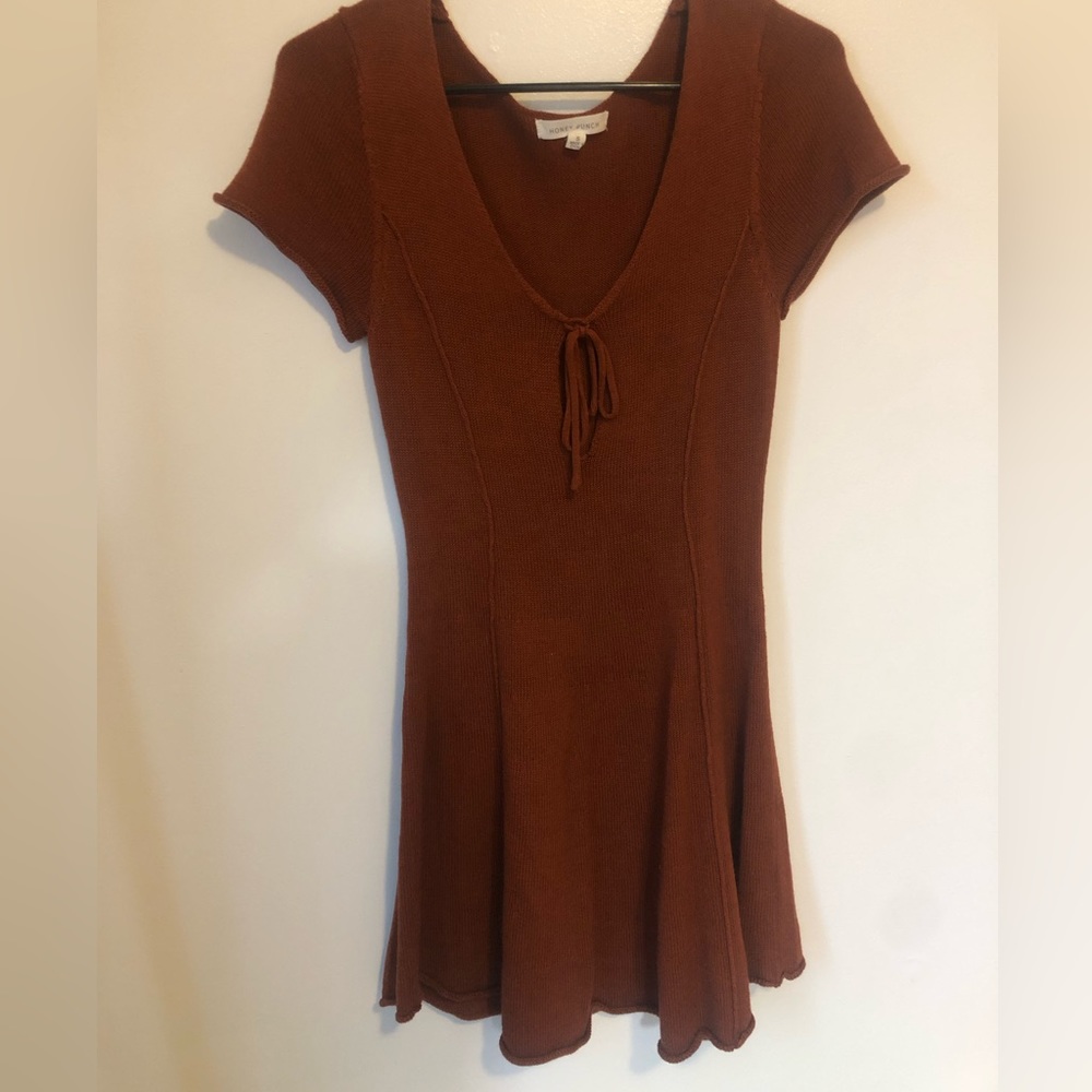 Honey punch cutout tie front dress